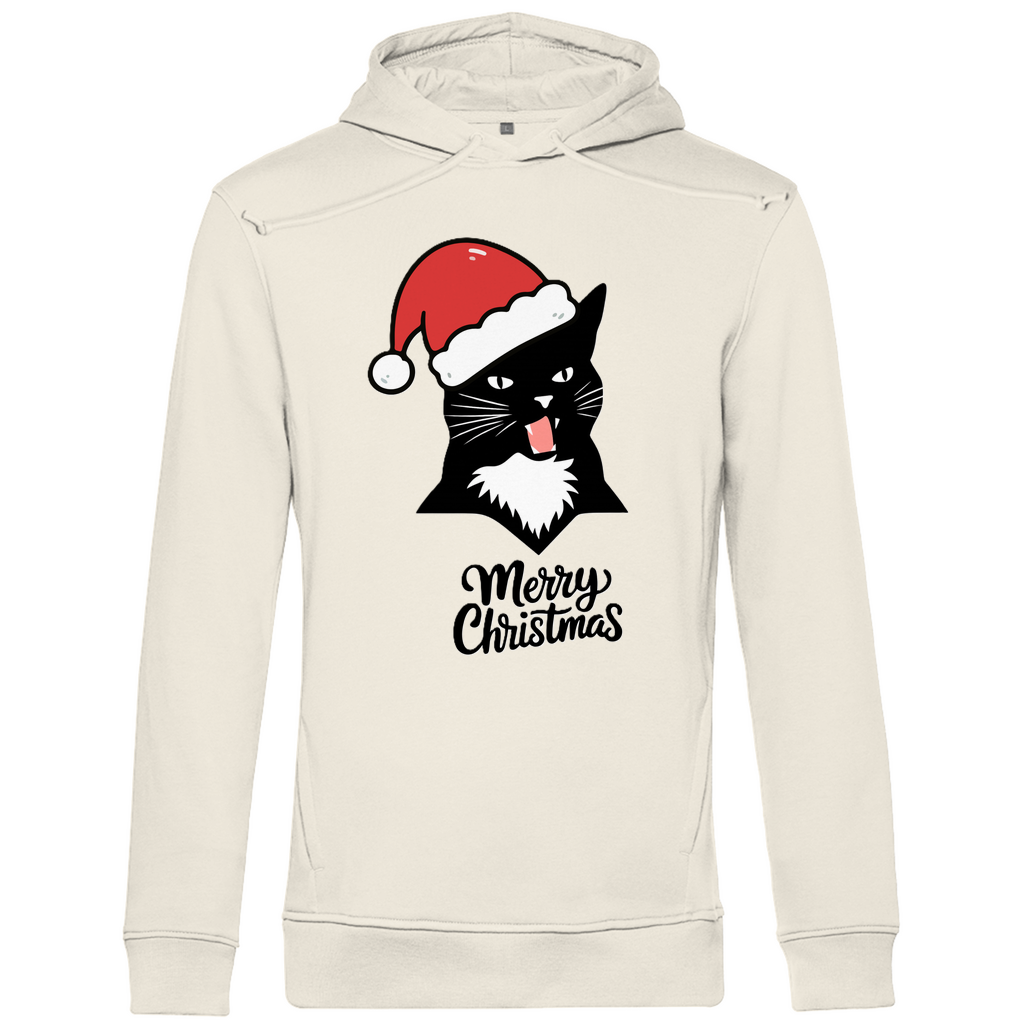 Herren Premium Bio Hoodie Merry Christmas Angry Cat 1