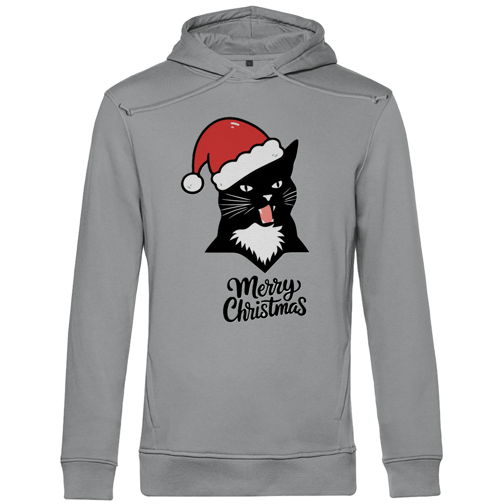 Herren Premium Bio Hoodie Merry Christmas Angry Cat 1