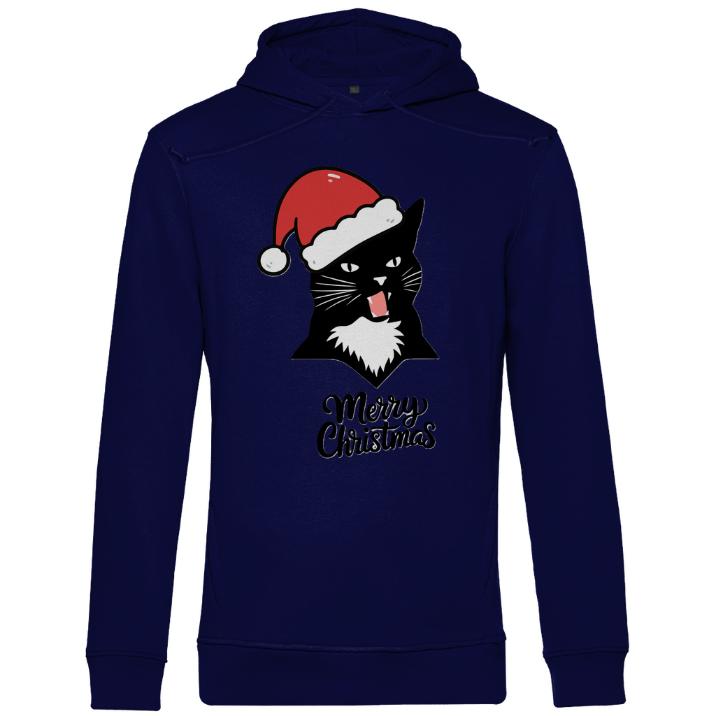 Herren Premium Bio Hoodie Merry Christmas Angry Cat 1