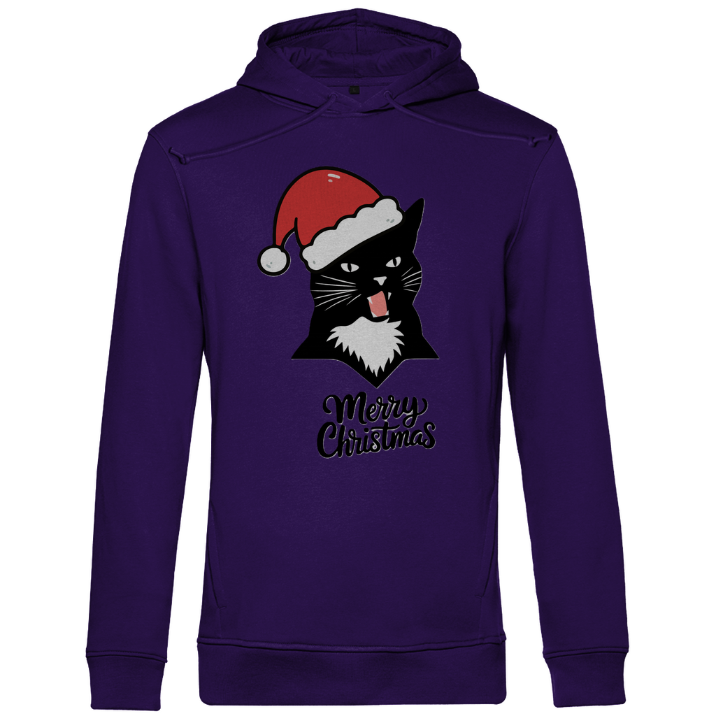 Herren Premium Bio Hoodie Merry Christmas Angry Cat 1