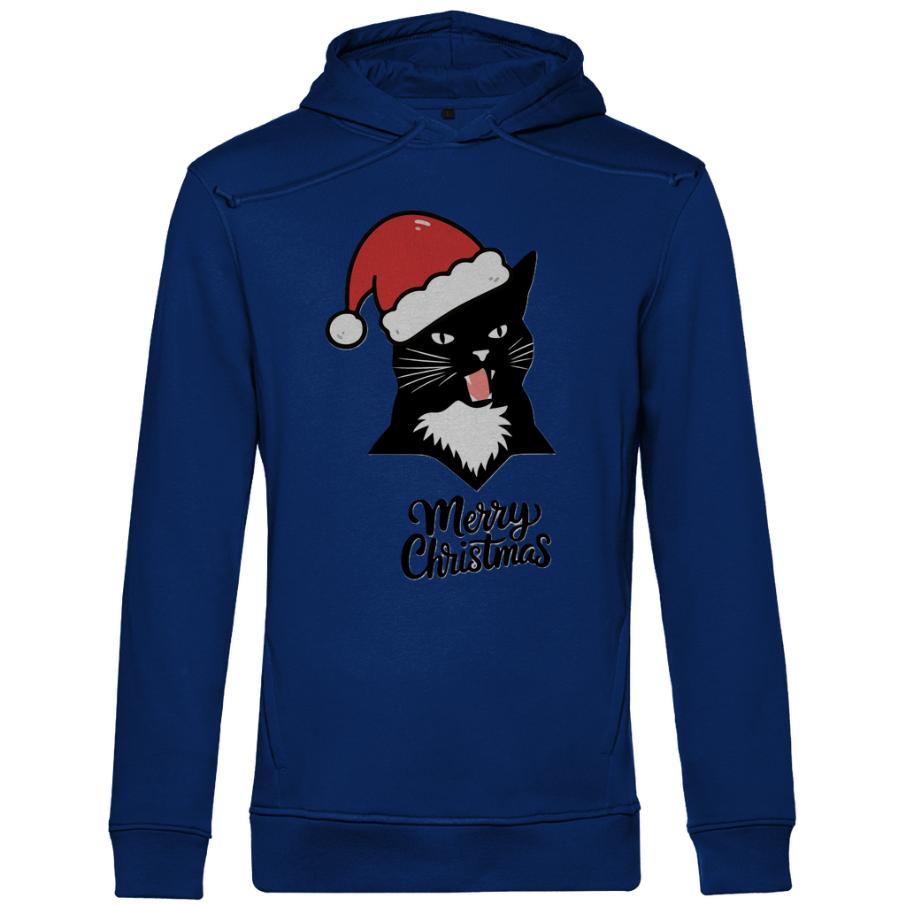 Herren Premium Bio Hoodie Merry Christmas Angry Cat 1
