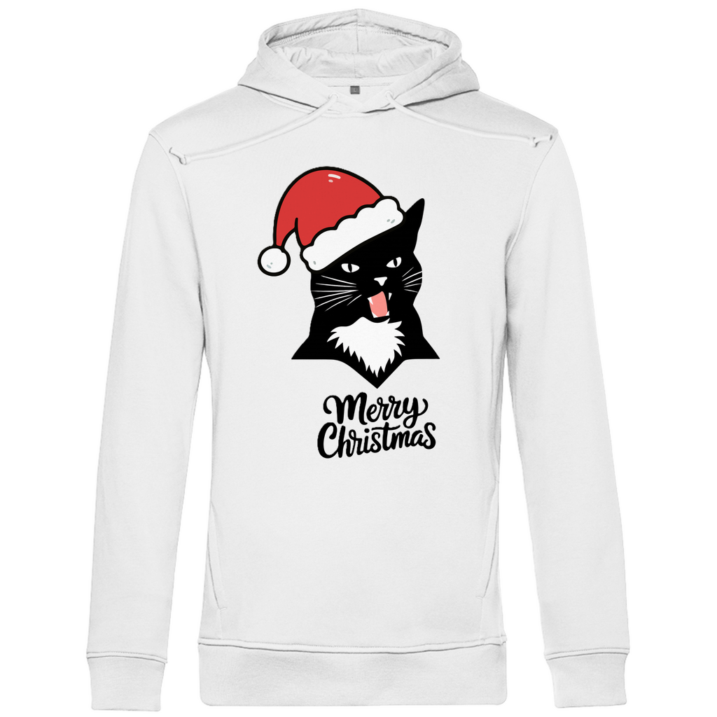 Herren Premium Bio Hoodie Merry Christmas Angry Cat 1