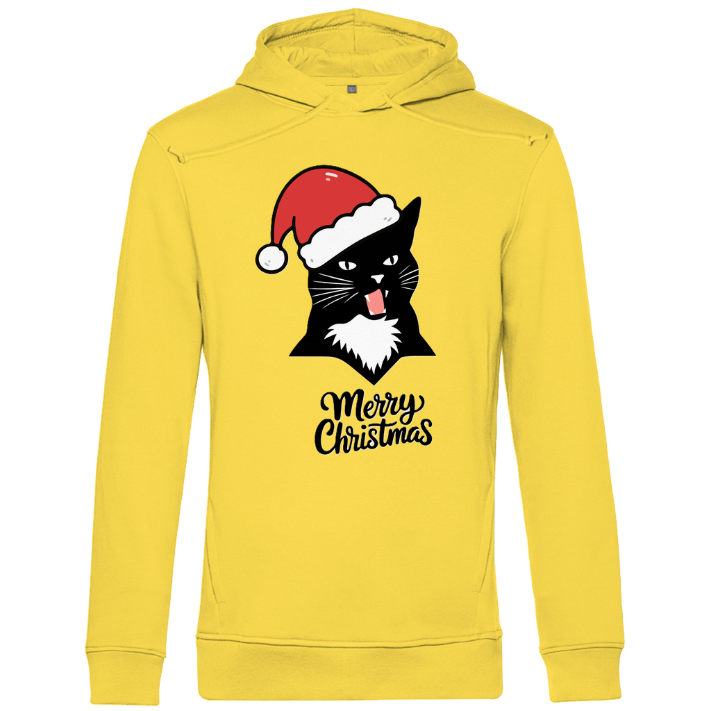 Herren Premium Bio Hoodie Merry Christmas Angry Cat 1