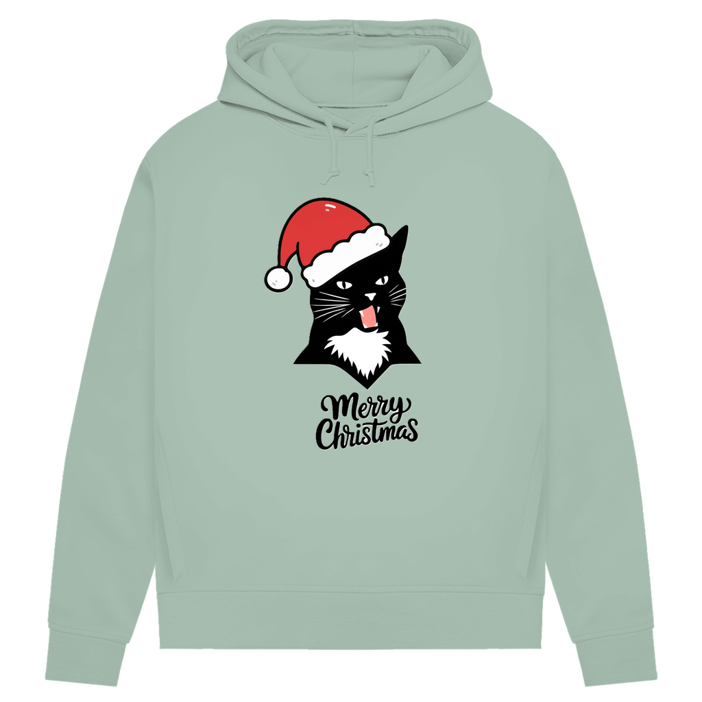 Damen Premium Bio Hoodie Merry Christmas Angry Cat 1