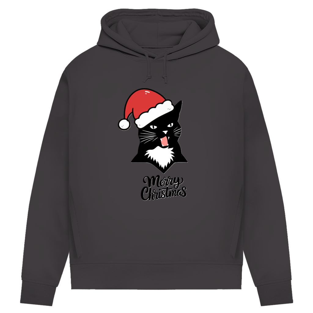 Damen Premium Bio Hoodie Merry Christmas Angry Cat 1
