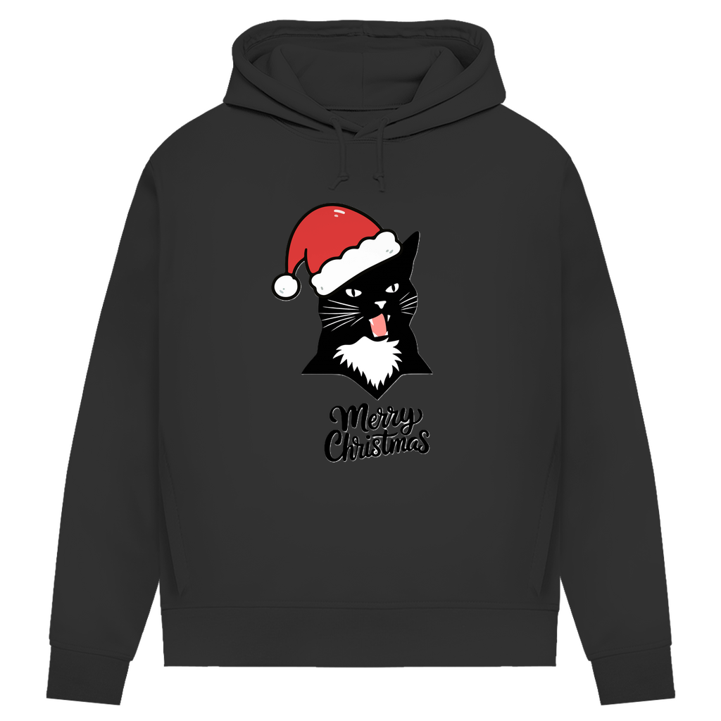 Damen Premium Bio Hoodie Merry Christmas Angry Cat 1