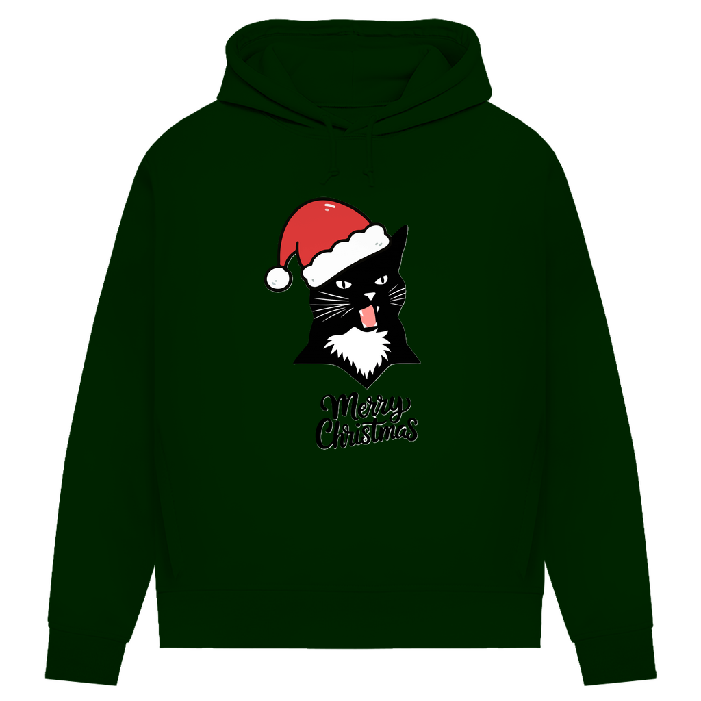 Damen Premium Bio Hoodie Merry Christmas Angry Cat 1