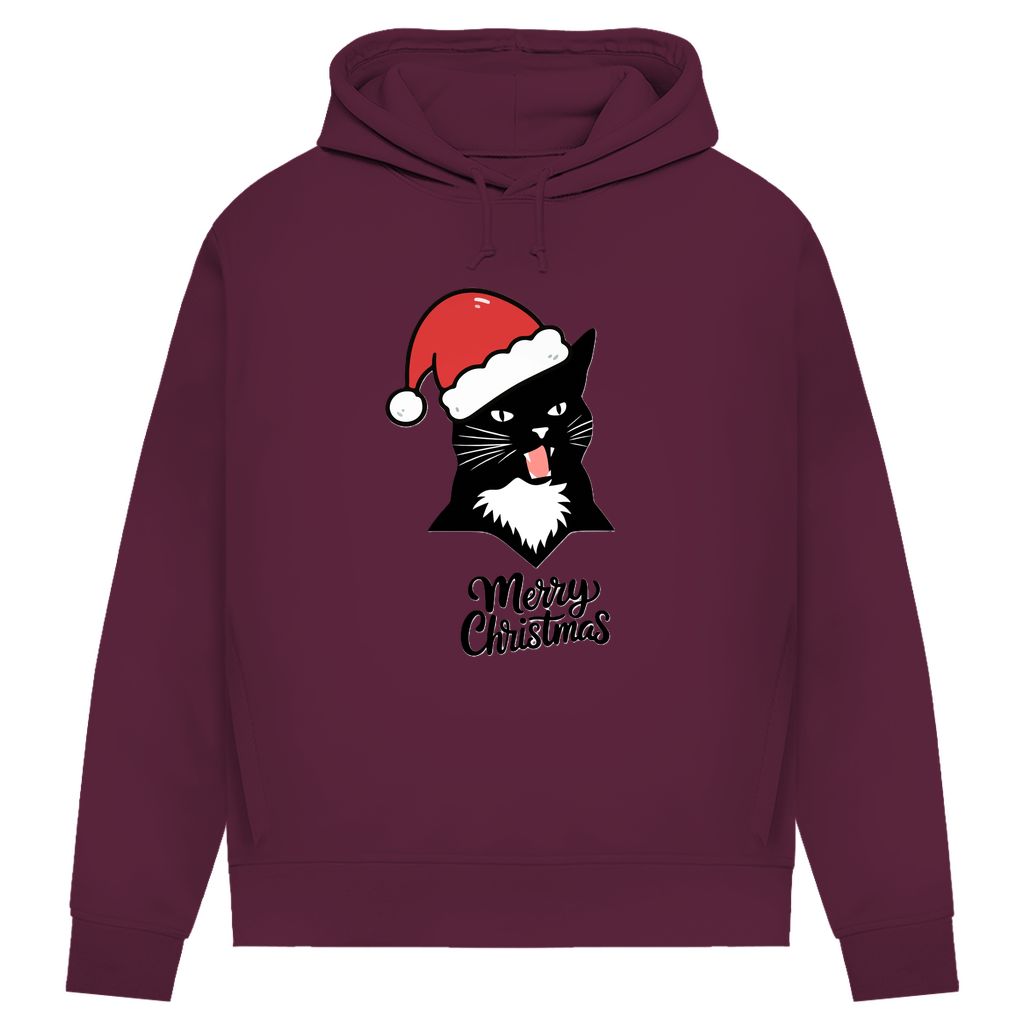 Damen Premium Bio Hoodie Merry Christmas Angry Cat 1