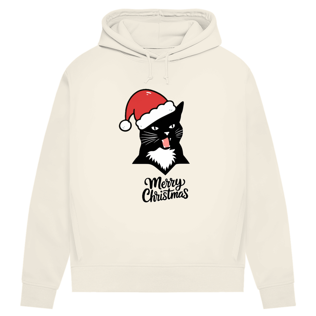 Damen Premium Bio Hoodie Merry Christmas Angry Cat 1