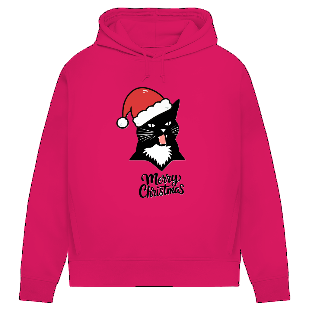 Damen Premium Bio Hoodie Merry Christmas Angry Cat 1