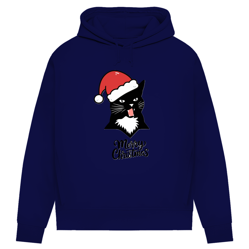 Damen Premium Bio Hoodie Merry Christmas Angry Cat 1