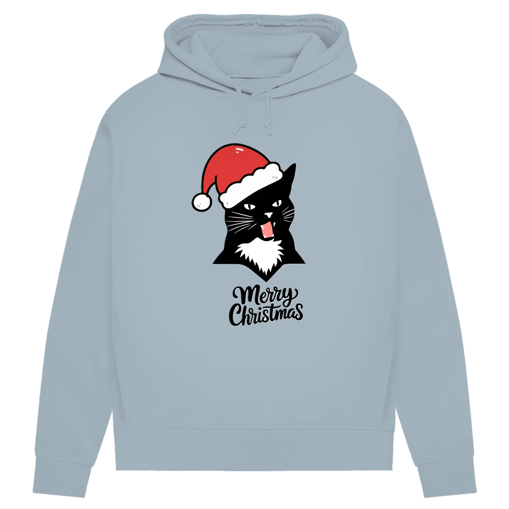 Damen Premium Bio Hoodie Merry Christmas Angry Cat 1