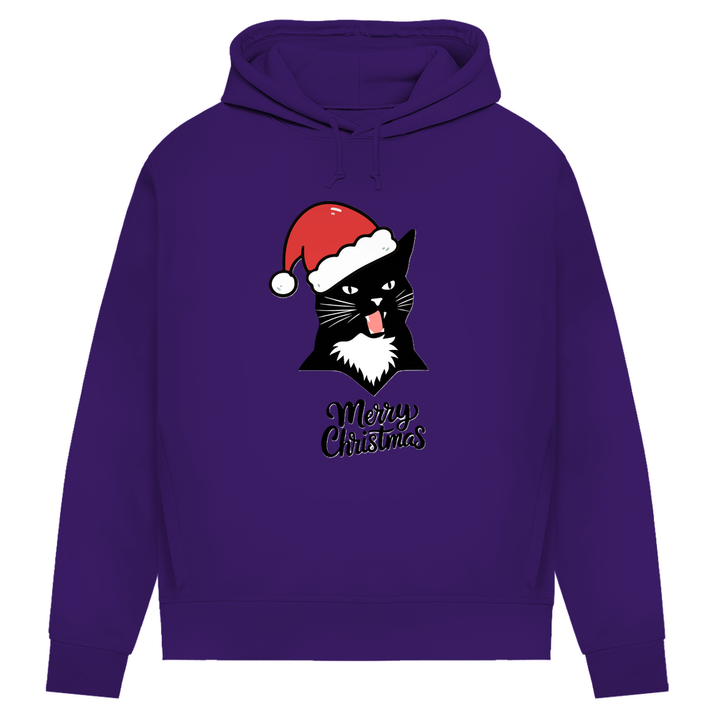 Damen Premium Bio Hoodie Merry Christmas Angry Cat 1