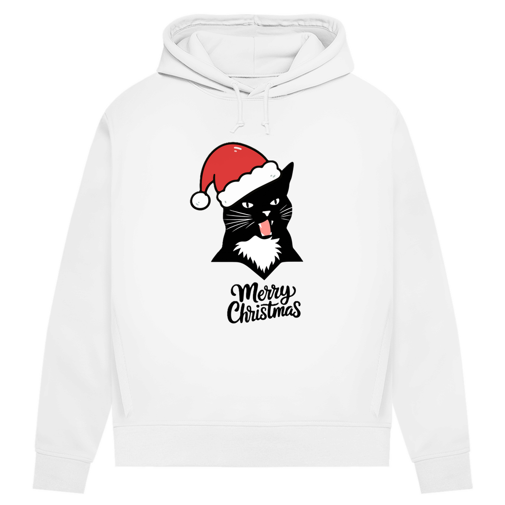 Damen Premium Bio Hoodie Merry Christmas Angry Cat 1