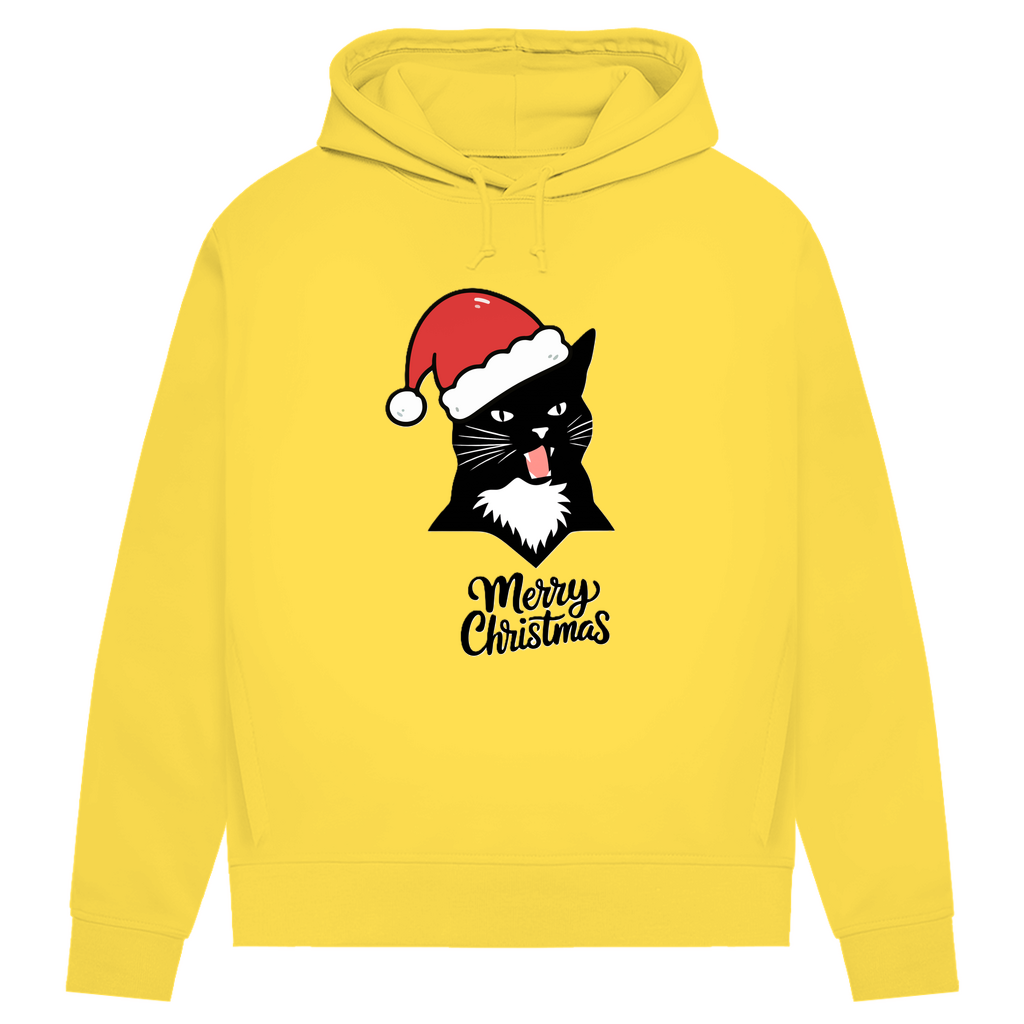 Damen Premium Bio Hoodie Merry Christmas Angry Cat 1