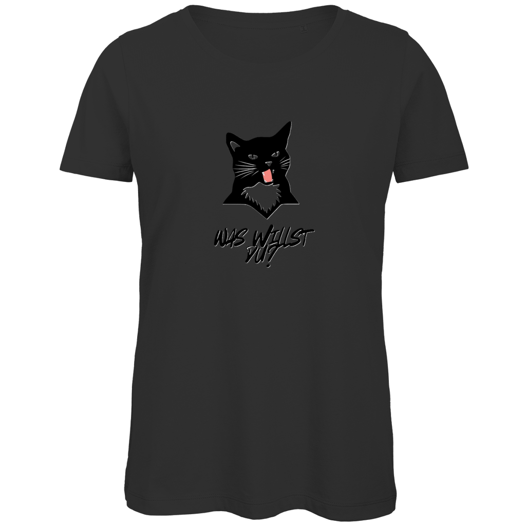 Damen Premium Bio T-Shirt WasWillstDuCat