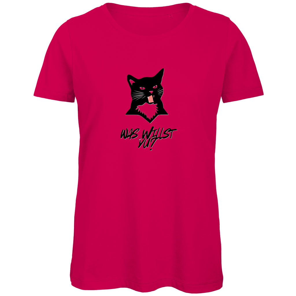 Damen Premium Bio T-Shirt WasWillstDuCat