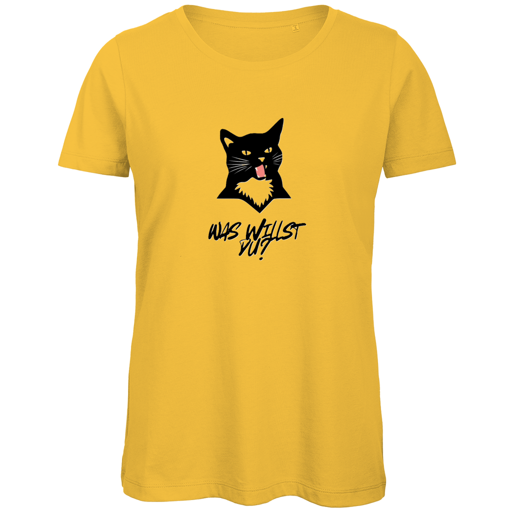 Damen Premium Bio T-Shirt WasWillstDuCat