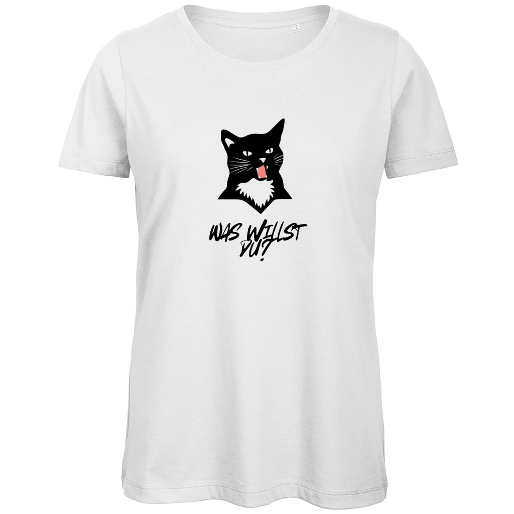 Damen Premium Bio T-Shirt WasWillstDuCat