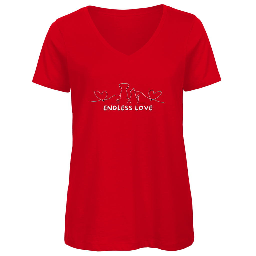 Damen Premium Bio V-Neck T-Shirt Endless Love 2