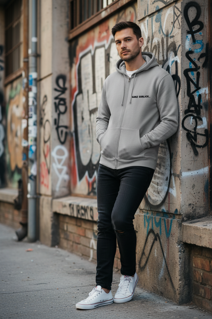 Herren Zipper Hoodie Ganz Ehrlich 2
