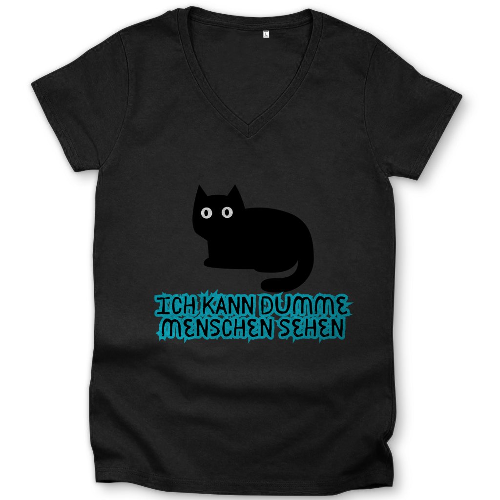 Damen Premium Bio V-Neck T-Shirt Dumme Menschen
