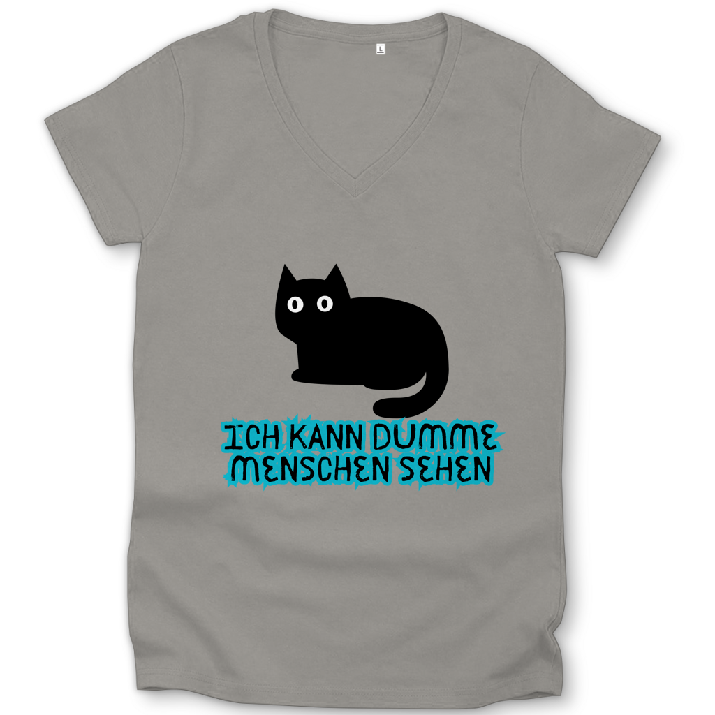 Damen Premium Bio V-Neck T-Shirt Dumme Menschen