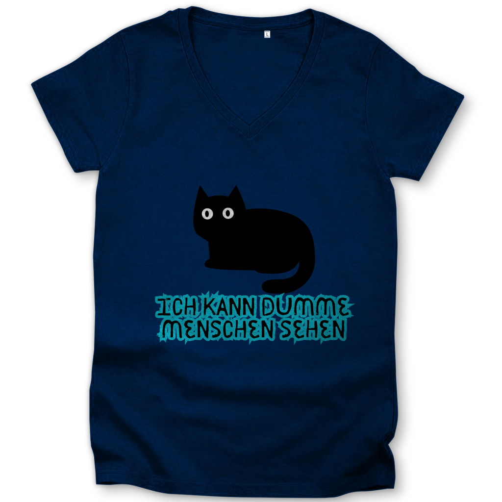Damen Premium Bio V-Neck T-Shirt Dumme Menschen