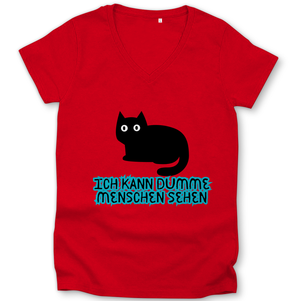 Damen Premium Bio V-Neck T-Shirt Dumme Menschen