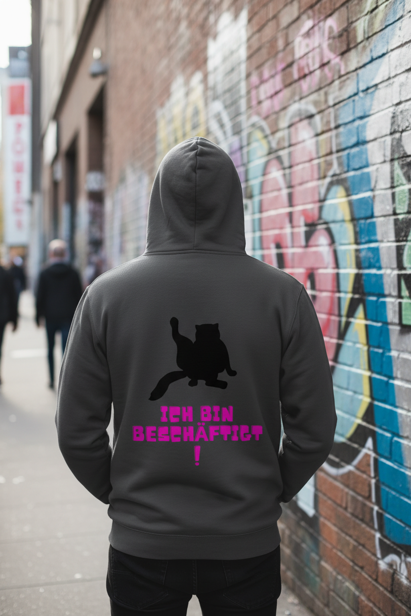 Herren Premium Bio Hoodie Bin beschäftigt