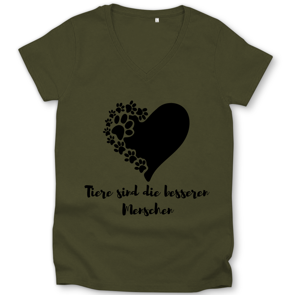 Damen Premium Bio V-Neck T-Shirt Bessere Menschen