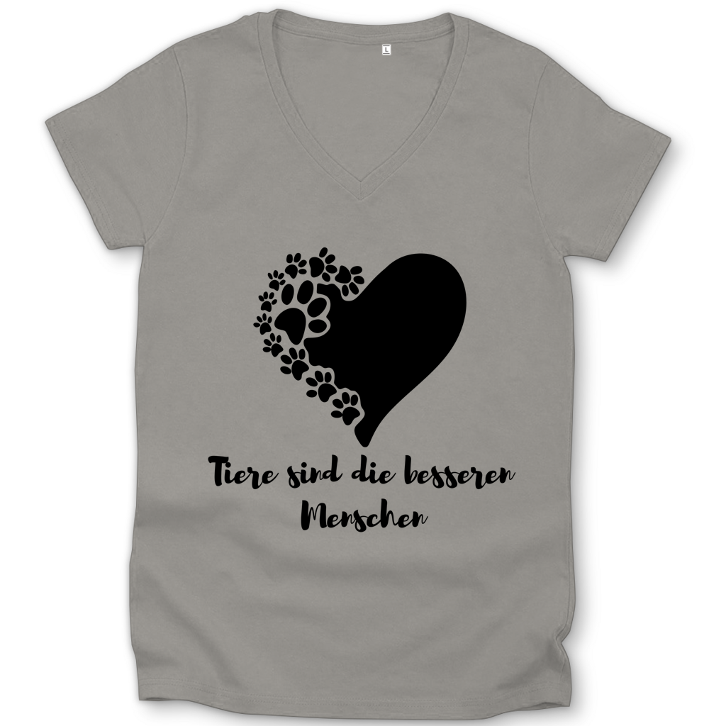 Damen Premium Bio V-Neck T-Shirt Bessere Menschen