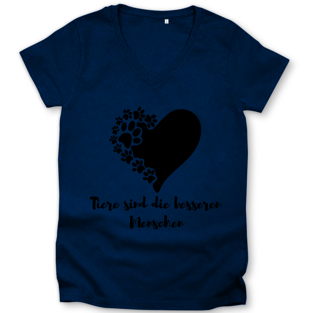 Damen Premium Bio V-Neck T-Shirt Bessere Menschen