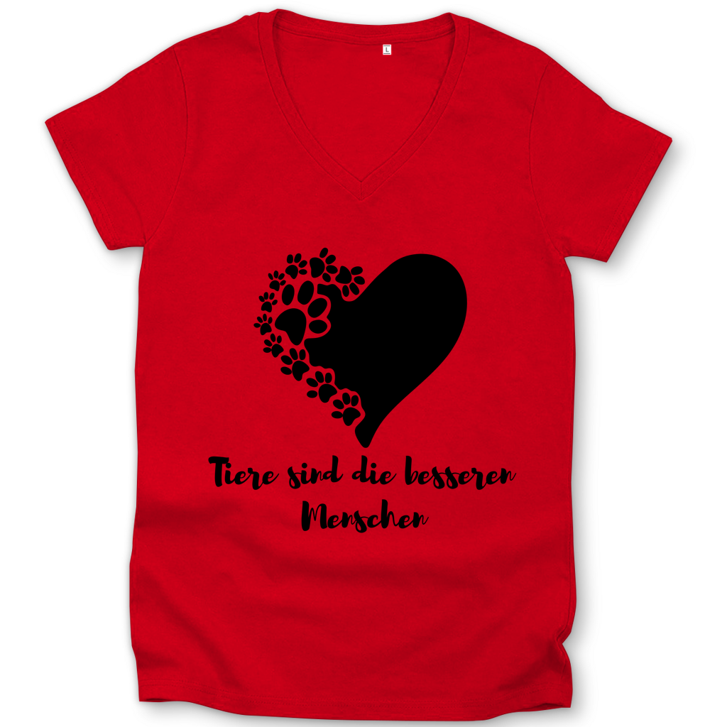 Damen Premium Bio V-Neck T-Shirt Bessere Menschen