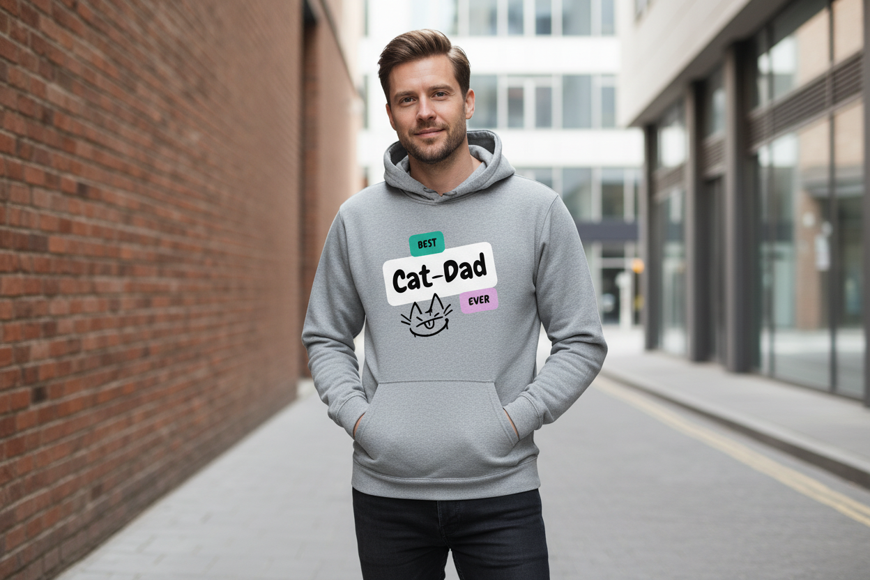 Herren Premium Bio Hoodie "Best Cat-Dad"