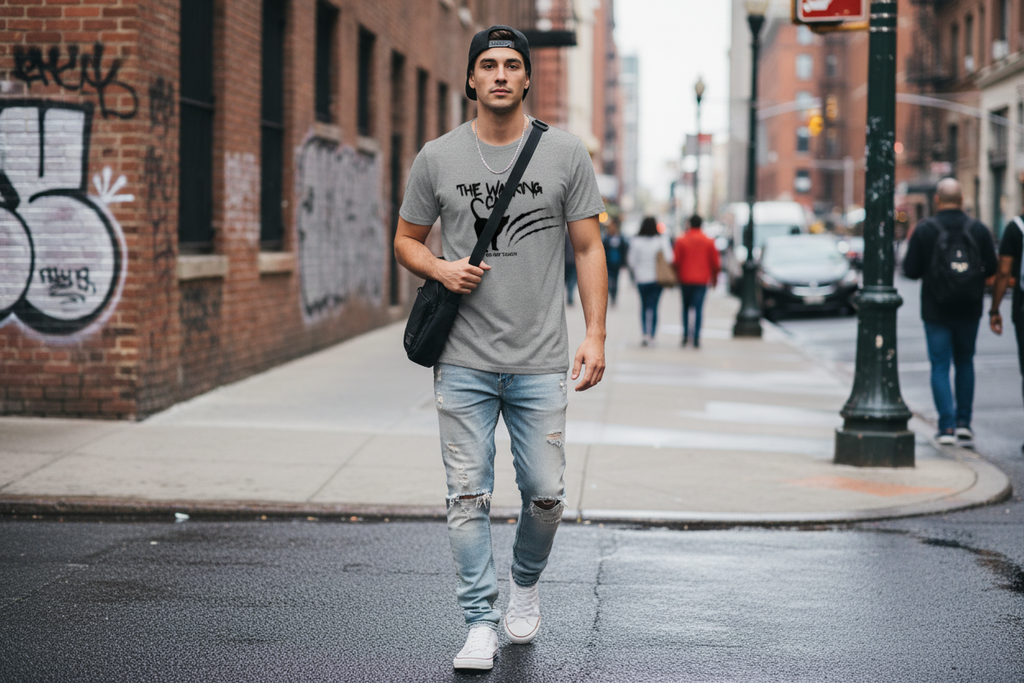 Herren Premium Bio T-Shirt "Walking Cat"