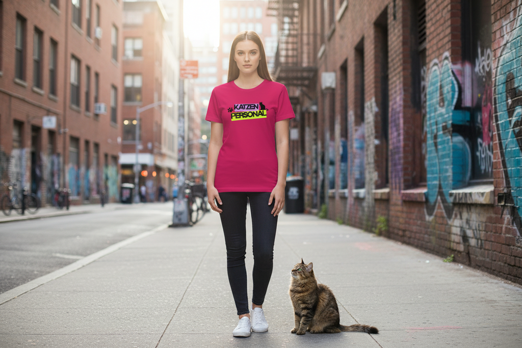 Damen Premium Bio T-Shirt Katzen Personal