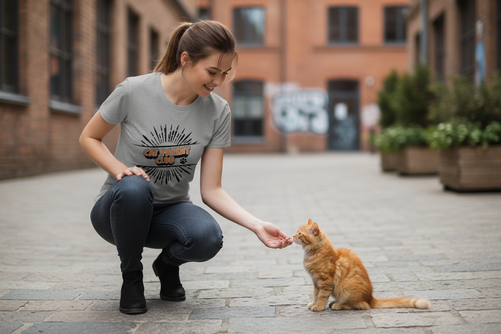 Damen Premium Bio T-Shirt Cat Parent Club