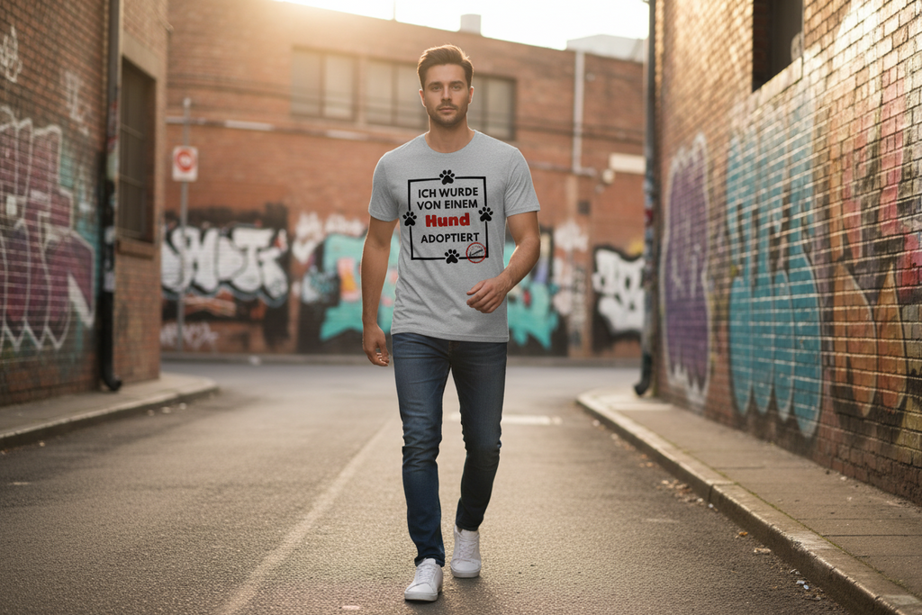 Herren Premium Bio T-Shirt Adopted Hund