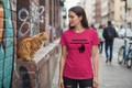 Damen Premium Bio T-Shirt Katze - Privatsphäre