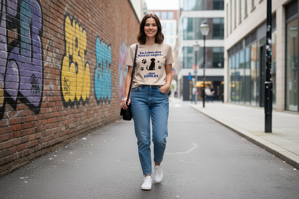 Damen Premium Bio T-Shirt Ohne Hund - Sinnlos