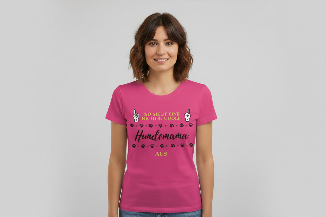 Damen Premium Bio T-Shirt Coole Hundemama