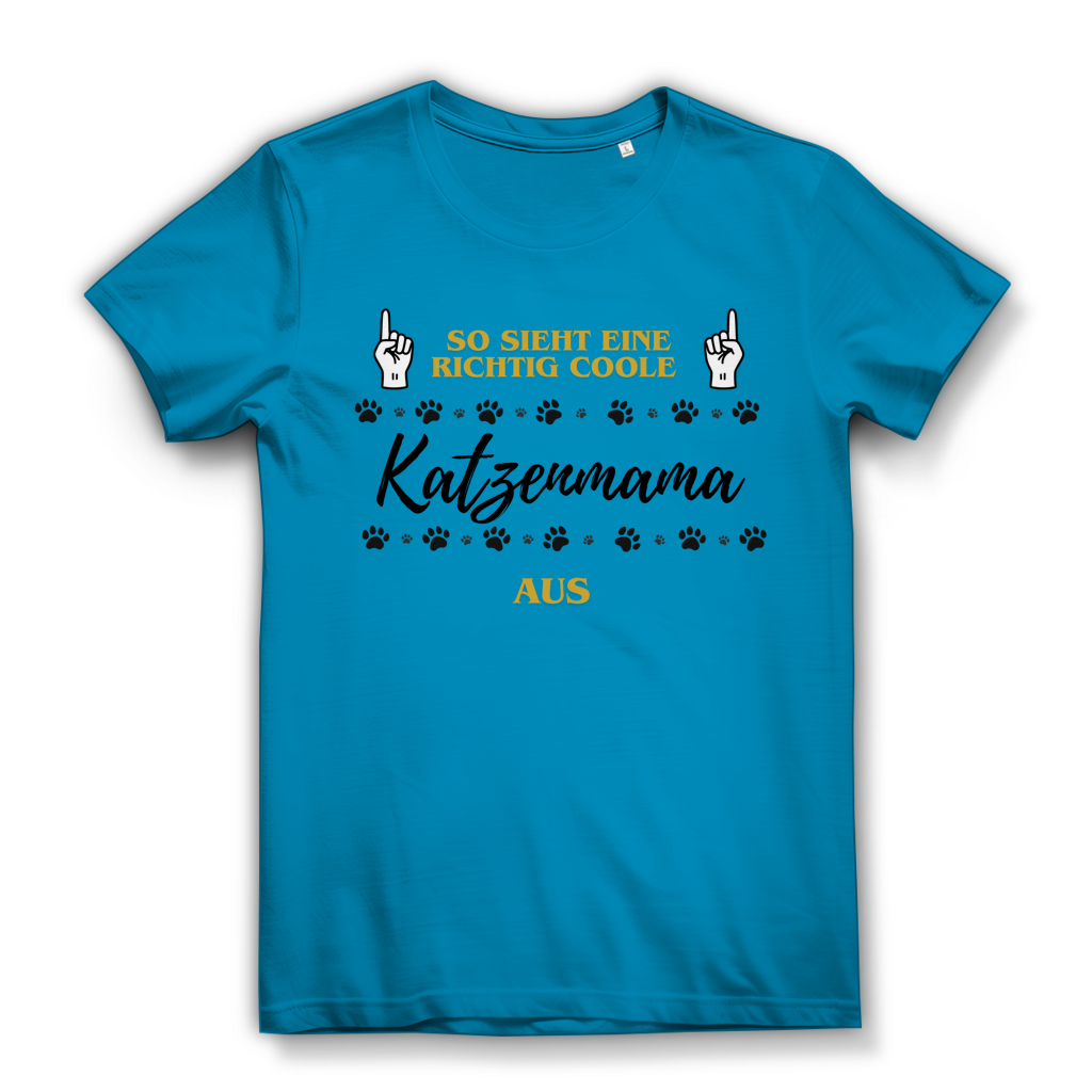 Damen Premium Bio T-Shirt Coole Katzenmama