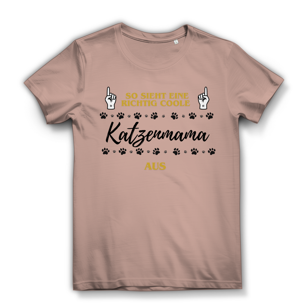 Damen Premium Bio T-Shirt Coole Katzenmama