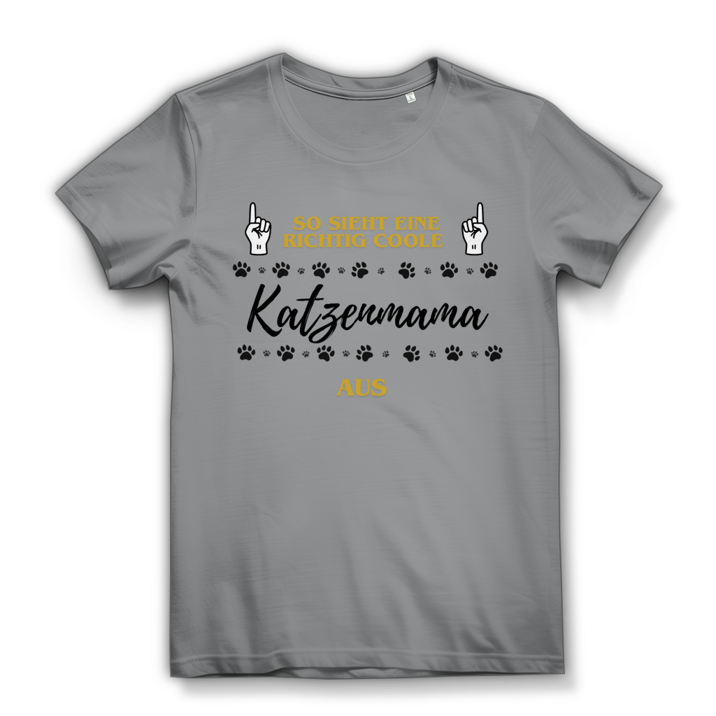 Damen Premium Bio T-Shirt Coole Katzenmama