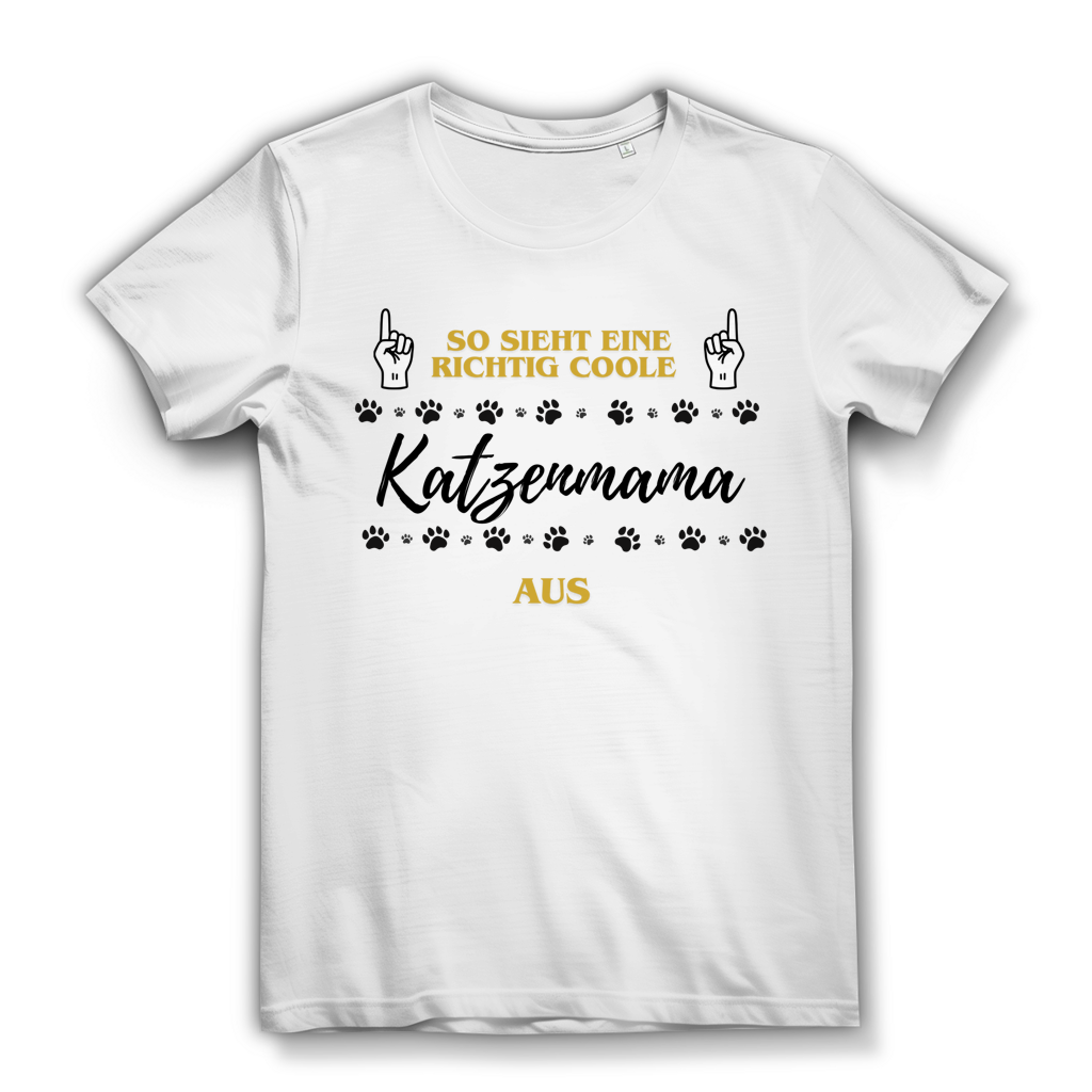 Damen Premium Bio T-Shirt Coole Katzenmama