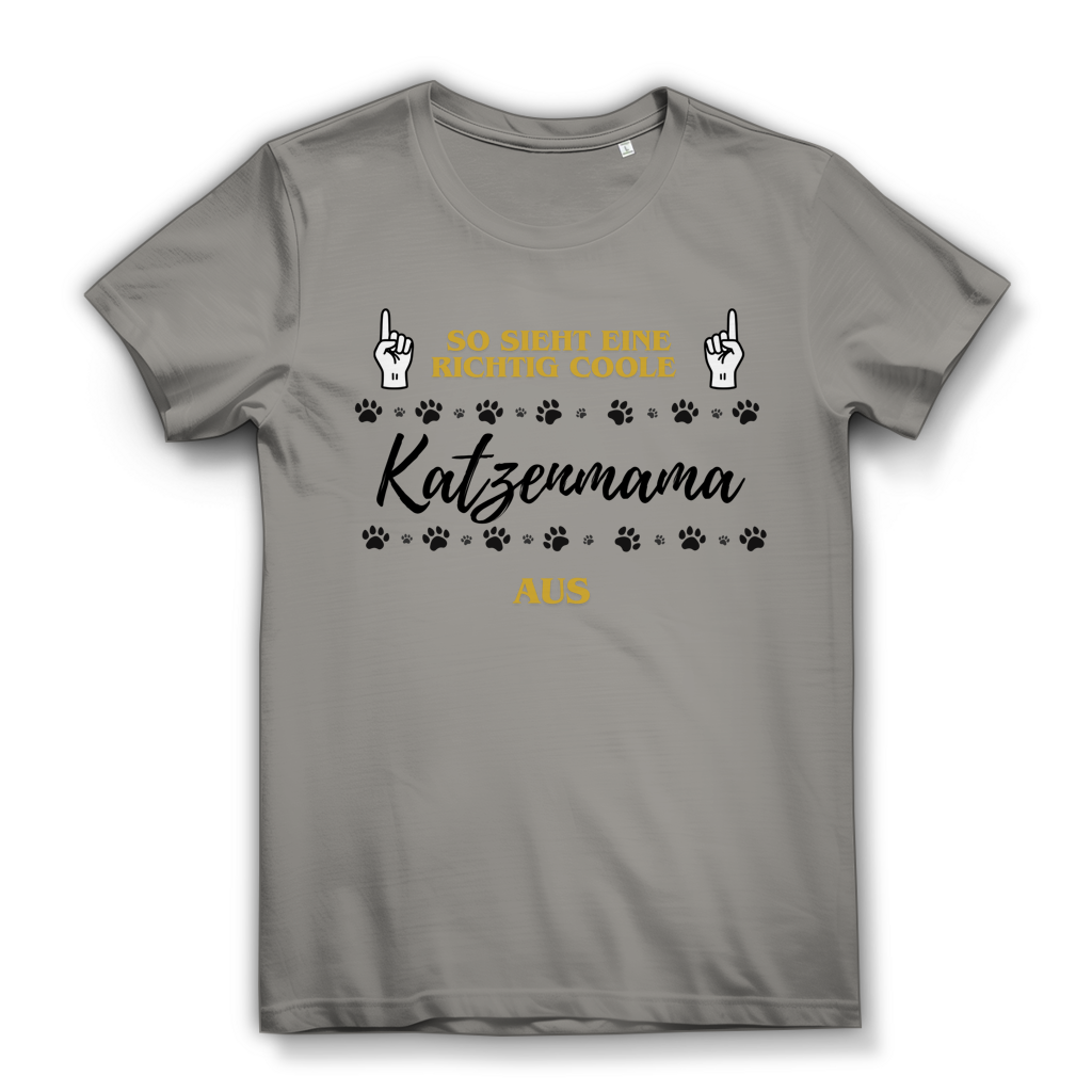 Damen Premium Bio T-Shirt Coole Katzenmama