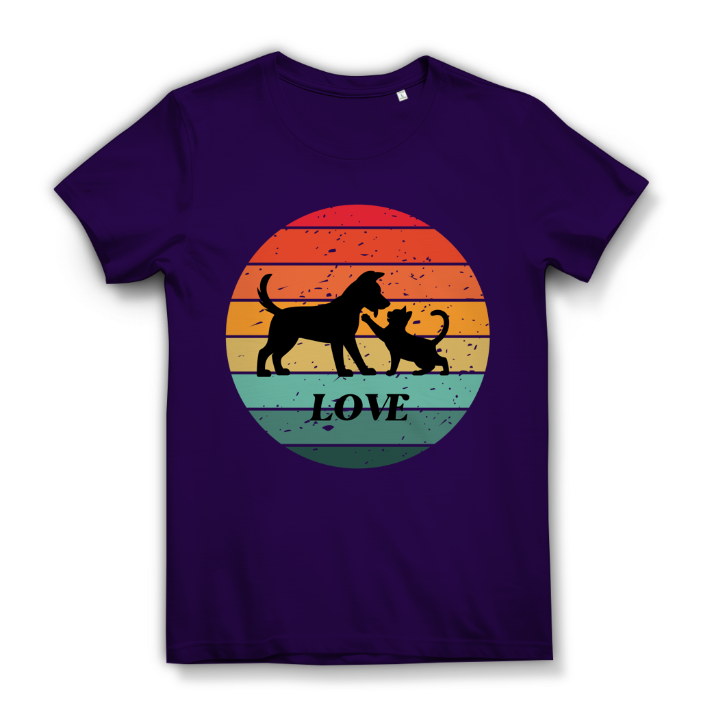 Damen Premium Bio T-Shirt Love Retro