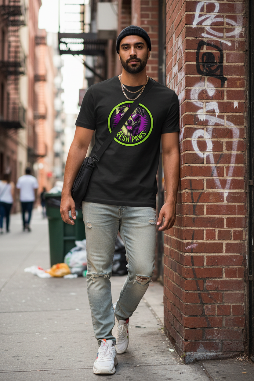 Herren Premium Bio T-Shirt Fresh Paws