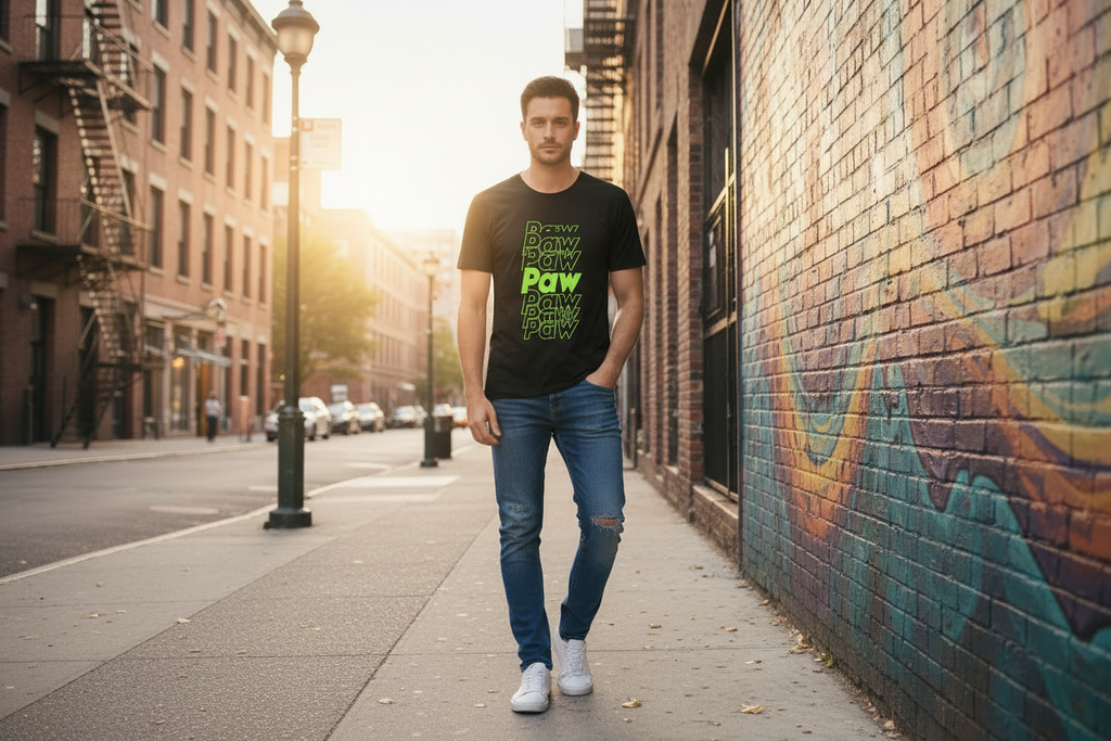 Herren Premium Bio T-Shirt Paw Paw Paw